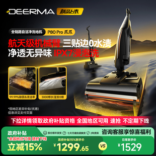 家用躺平吸拖一体机 德尔玛P80Pro爪爪洗地机推入式 全国补15%