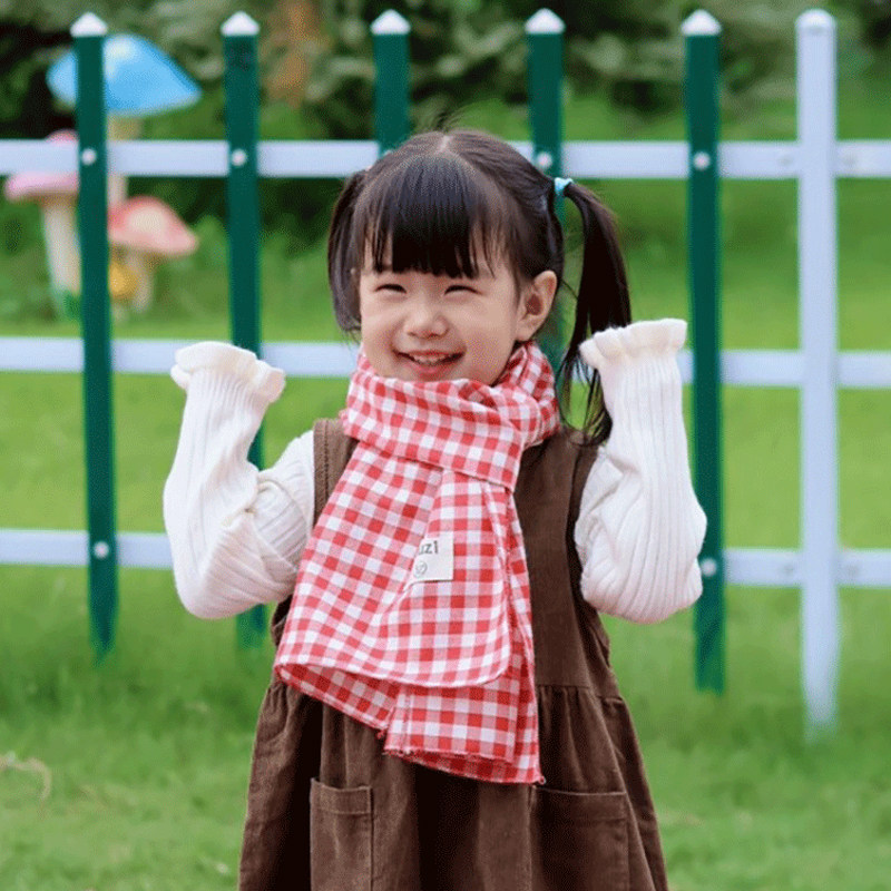 儿童格子围巾薄款男女童秋冬季纯色纱巾宝宝小孩棉纱巾围脖双面,童装/婴儿装/亲子装,围巾,淘宝优惠券,粉丝福利购,淘宝优惠卷