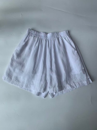 RL新款女士松紧腰亚麻短裤宽松百搭休闲短裤