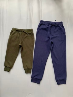 儿童不加绒卫裤春秋款男女童双面针织罗马布休闲裤中大童运动裤