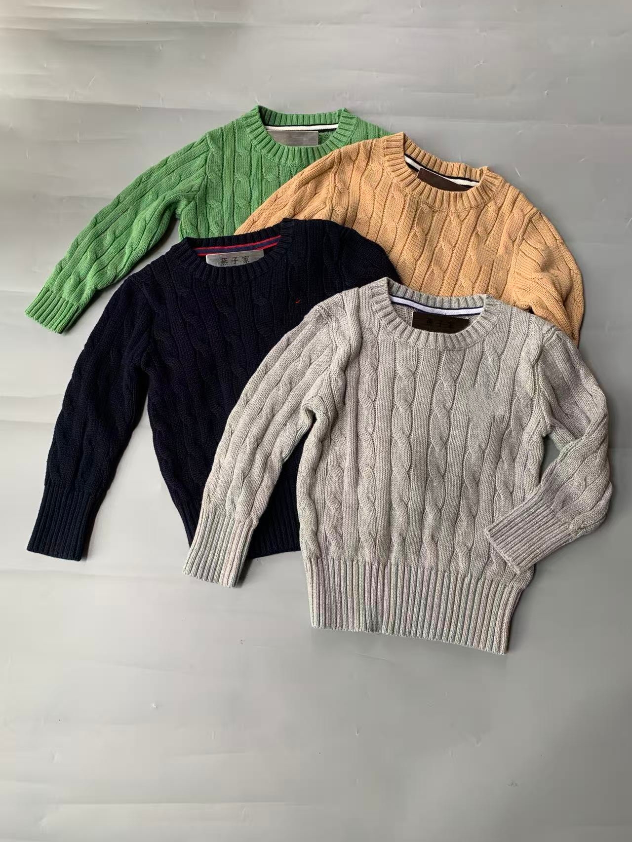 男童女童圆领麻花毛衣儿童秋冬新款保暖套头毛衫绞花针织衫可亲子