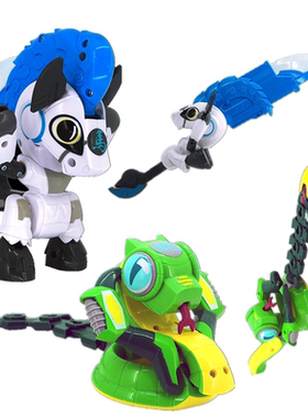 三宝钢甲小龙侠十二生肖变玩具形兔小萌老虎卡特狗属相羊迷你大号