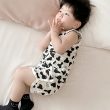 宝宝全棉无袖背心套装夏季薄款睡衣呼吸棉男儿童纯棉居家服套装