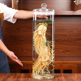 泡酒瓶直筒人参药酒专用酒瓶广口大号密封罐玻璃标本瓶加高展示瓶