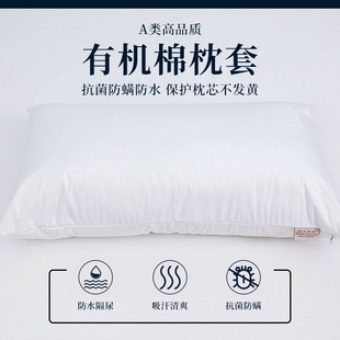 有机棉纯棉防螨抗菌防水防汗过敏枕套单个枕头套枕芯保护套可定制