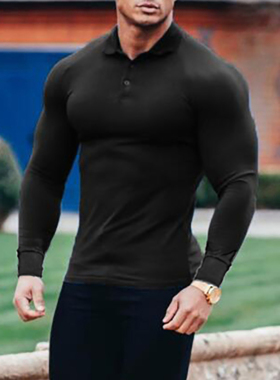 Henry men's POLO shirt autumn and winter leisure fitnessT恤