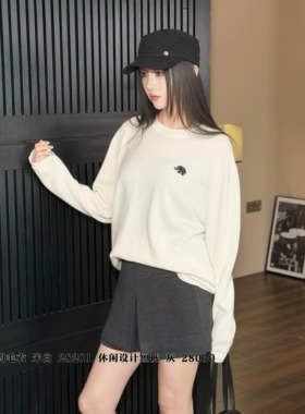 R牌正品女装2025秋冬新款28201休闲简约宽松慵懒风T恤X