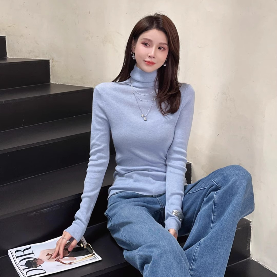 羊毛高领毛衣打底衫女