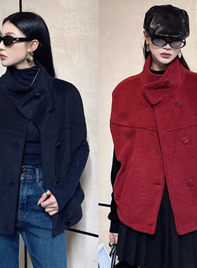 现货特价DI-SUI欧韩站2025秋冬女38550丝绒扣高级感羊毛宽松马甲