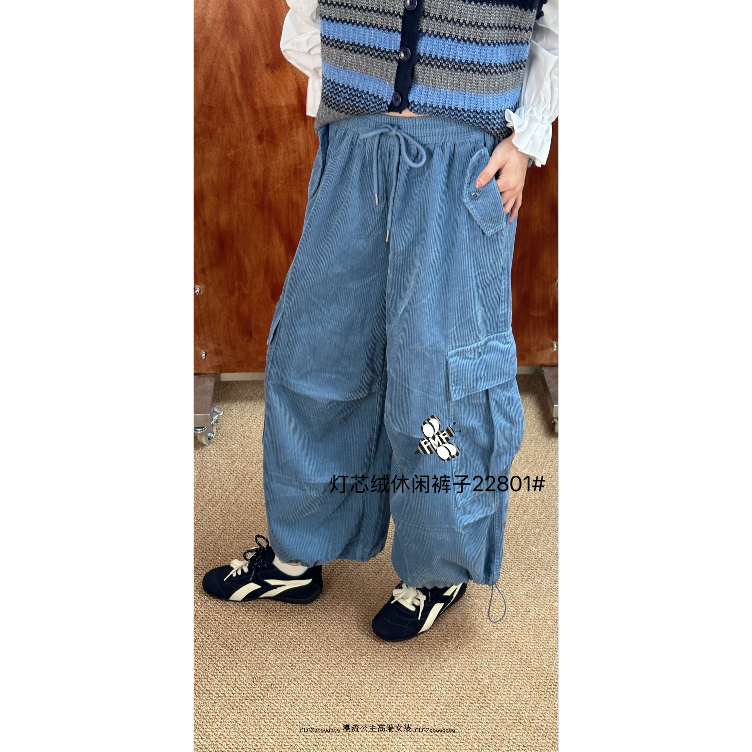 灯芯绒新款秋冬抽绳正品休闲