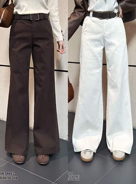 DI-SUI欧洲站2025秋冬新款女装36501抓绒高腰保暖阔腿长裤