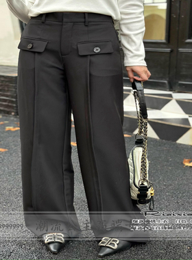 特价R牌正品欧货秋季16812爆款西装减龄直筒裤垂感不皱