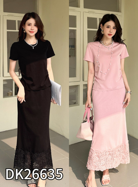 DI-SUI欧洲站2026夏季新款女装26635时髦精致蕾丝布显瘦连衣裙