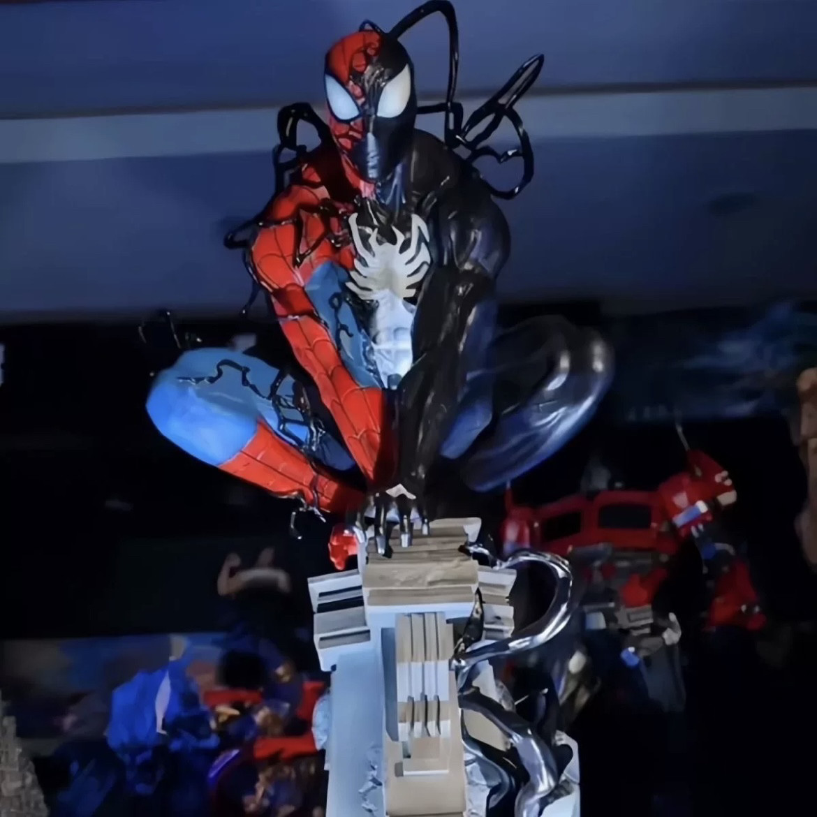 38cm蜘蛛侠毒液共生体漫威GK手办可发光模型周边男生玩具摆件礼物