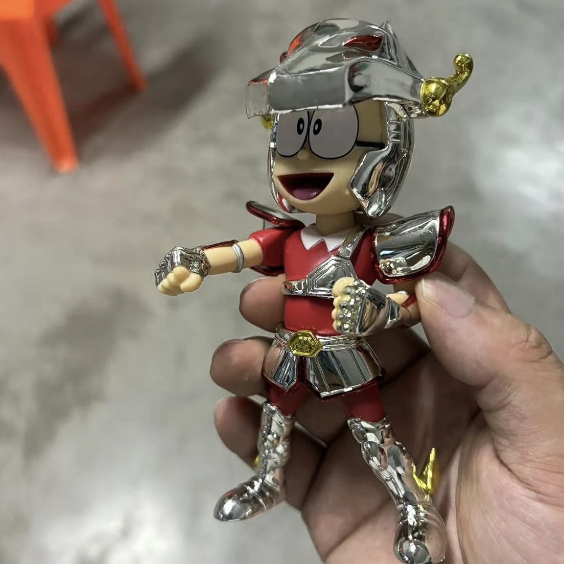 哆啦A梦 电镀版 圣斗士天马座大雄 国产 微可动 手办模型摆件