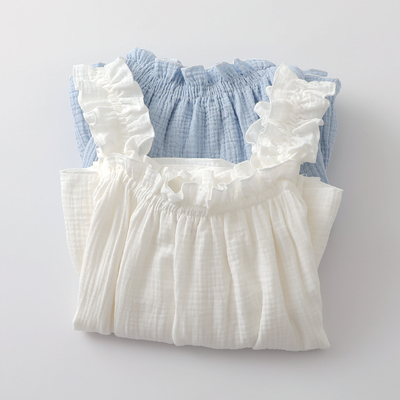 花边背心睡裙女纯棉纱夏季家居睡眠凉凉裙可外穿打底中款连衣裙薄