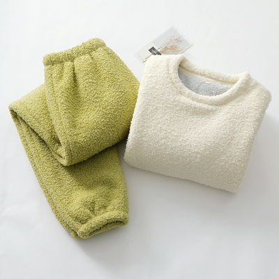 女米粒绒AB版睡衣拼接