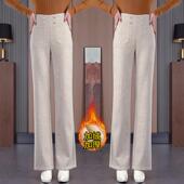 羊毛呢微喇加绒裤 小个子显瘦休闲保暖加厚喇叭裤 子女冬季 2025新款