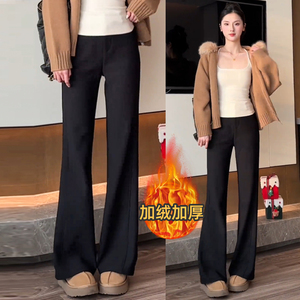 黑色修身显瘦百搭微喇裤2026春秋季爆款高腰气质女士休闲喇叭裤