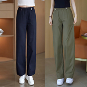 阔腿裤 高腰宽松休闲直筒裤 女时尚 百搭遮肉垂感窄版 2025年新款 秋季
