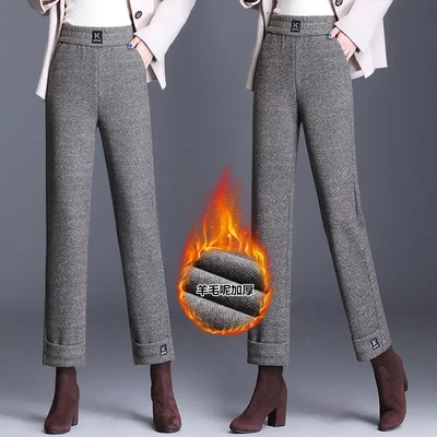 2025秋冬季高腰羊毛呢直筒裤