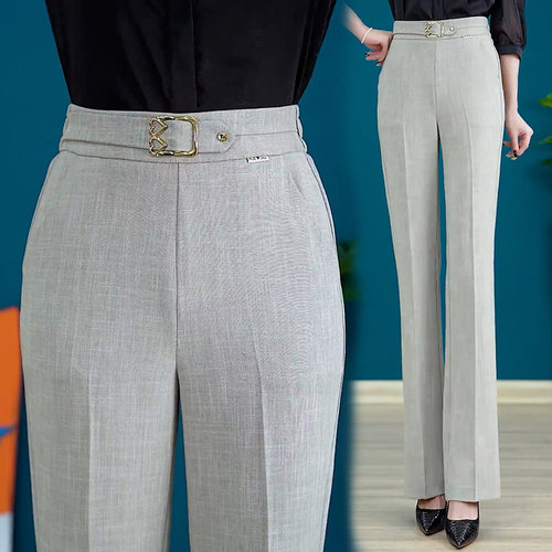 【冰丝亚麻棉微喇裤】显瘦显腿长