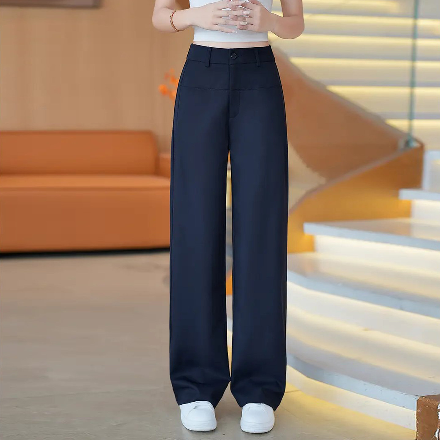 显瘦窄版直筒裤女2026秋季新款小个子高腰宽松百搭时尚垂感阔腿裤