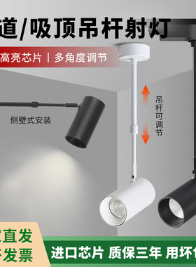 led长臂杆cob射灯吸顶/轨道可侧装服装店展会广告餐饮长杆导轨灯