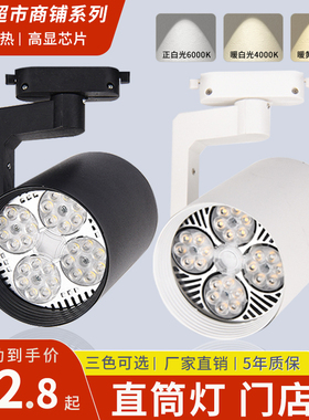LED轨道射灯店铺展厅服装店餐饮生鲜超亮商用par30导轨式背景墙灯