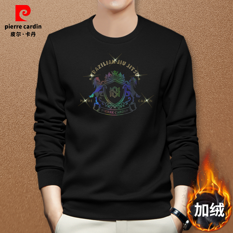 加绒长袖男装秋冬季潮流修身