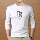 纯棉上衣打底衫 皮尔卡丹潮流长袖 圆领中青年大码 新款 t恤男秋冬季