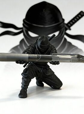 3d打印黑色忍者摆件笔架
