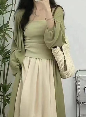 夏季小香风防晒空调开衫女套装