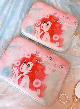 日单美人鱼爱丽儿潜水料电脑包IPAD包手拿包收纳包 少女风格