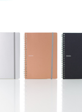 HEDERA茑屋书店高端档次奢华玫瑰金黑色白色A5线圈本记事本