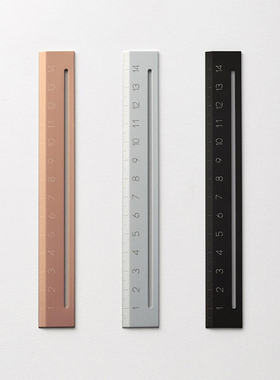 HEDERA茑屋书店日本学生白领办公设计作图简约高颜值铝尺金属尺