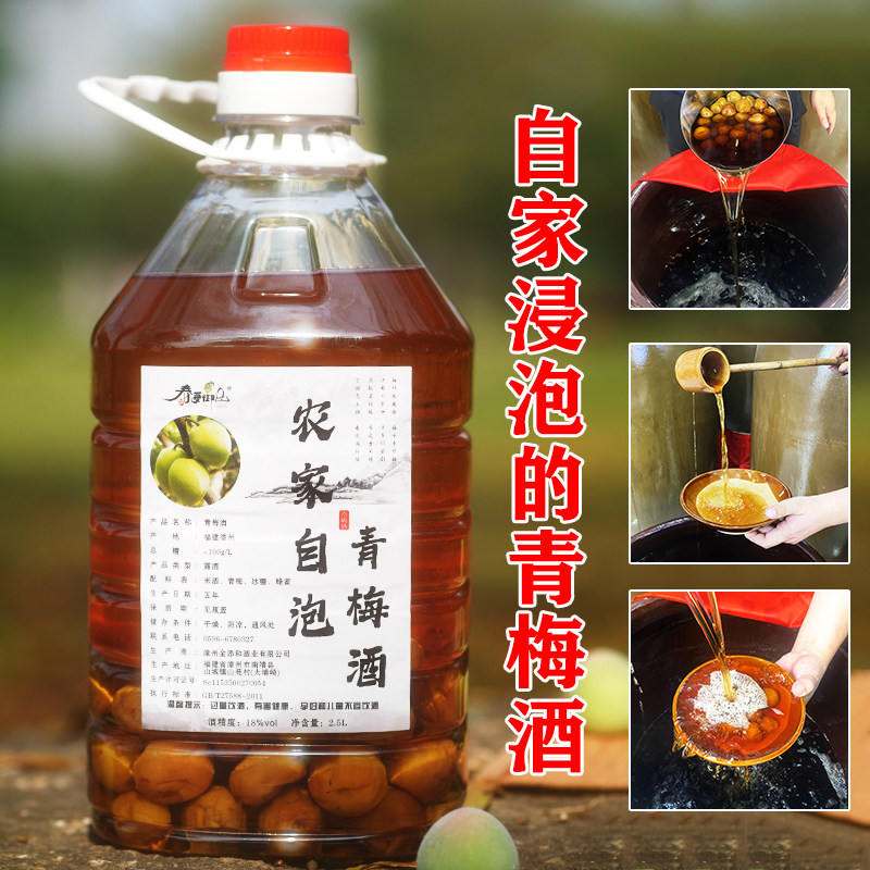 诏安青梅酒农家手工制作梅子酒酸酸甜甜胭脂梅酒鲜果泡制水果酒图片