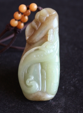 沧海小筑飞天雕件把件和田玉精工