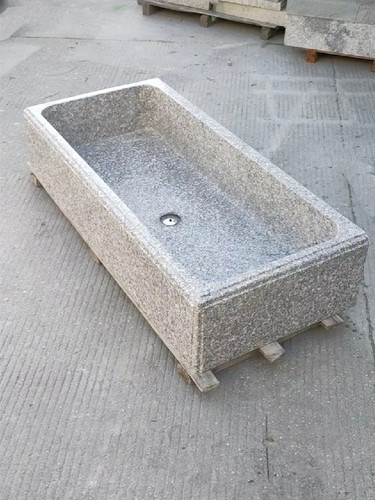 天然石头洗手盆户外庭院大理石水池台盆一体花岗岩整石洗衣水槽