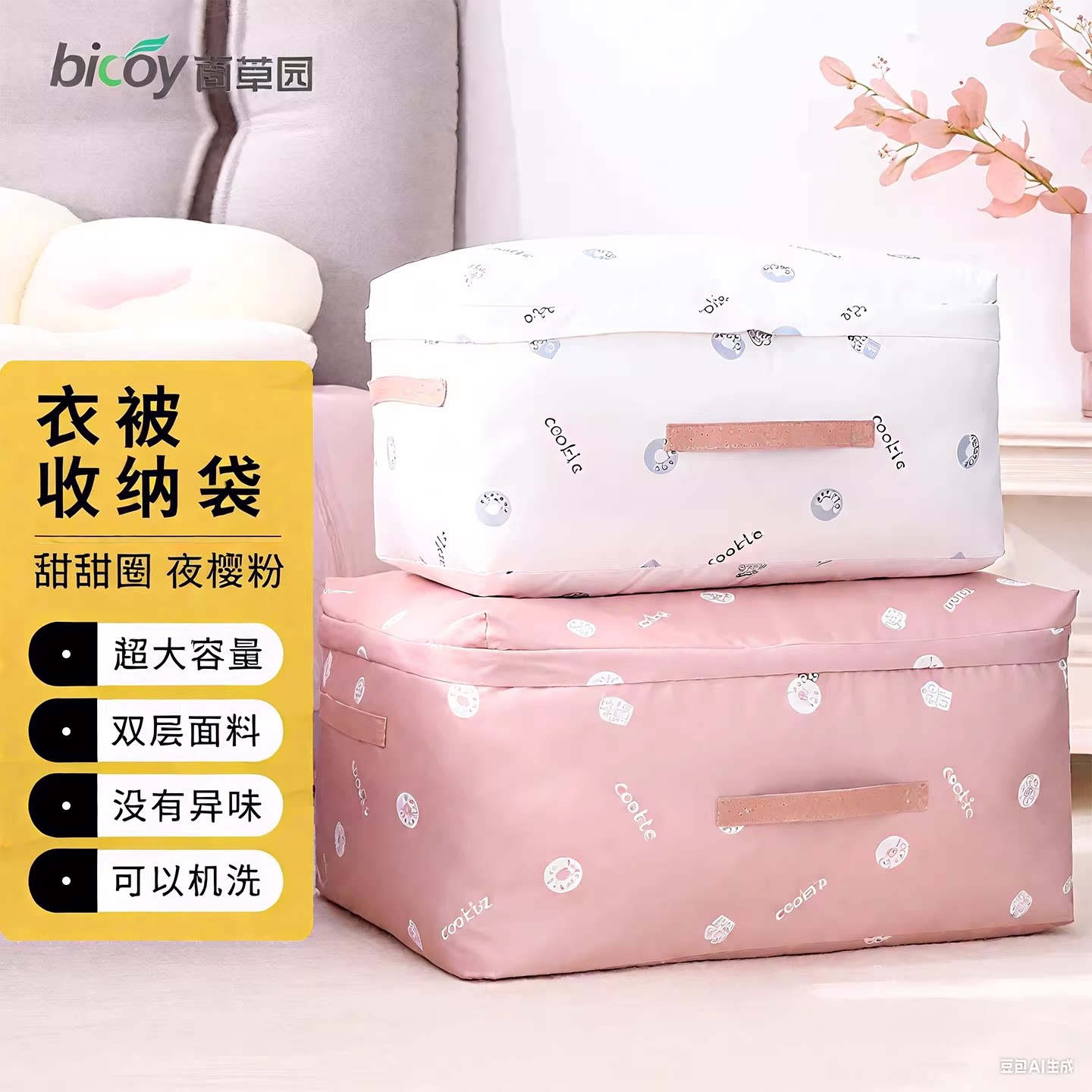 百草园被子收纳袋防潮防霉装衣物衣服棉被储物袋搬家打包整理袋子