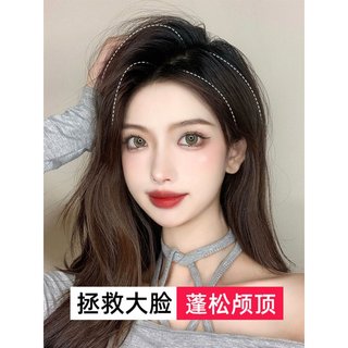 假发片真发垫发根贴片一片式无痕隐形两侧增厚头顶补发蓬松垫发片