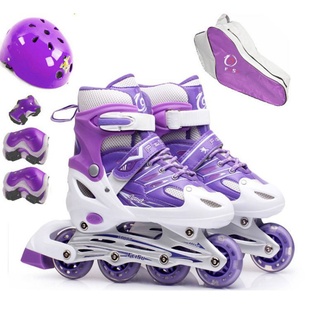 新款 可调留溜冰鞋 粉闪光灯男女小孩L冰鞋 儿童轮滑鞋 可伸缩焊汉旱