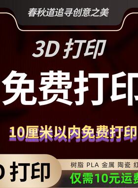 3D打印10cm内免费打印白色树脂PLA金属打印建模定制加工业级手板I