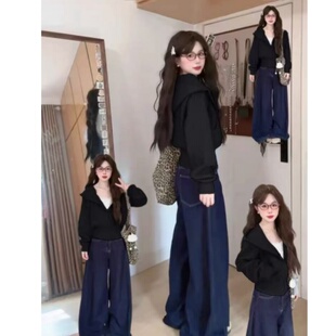 初秋黑色短款卫衣薄外套女早秋冬季连帽上衣宽松开衫加绒韩系穿搭