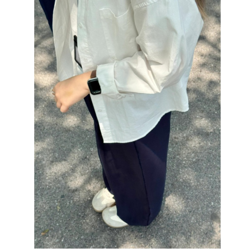 白色纯棉长袖衬衫女2025新款韩系慵懒褶皱感上衣宽松防晒衬衣外套