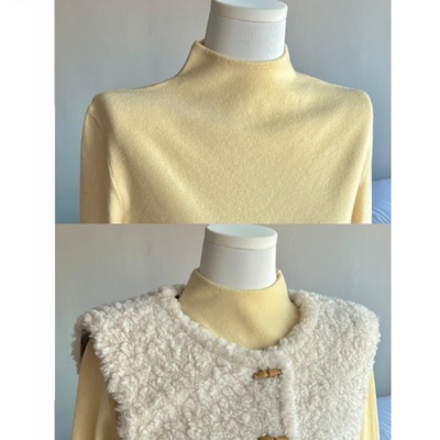 高级感软糯小立领毛衣打底衫女