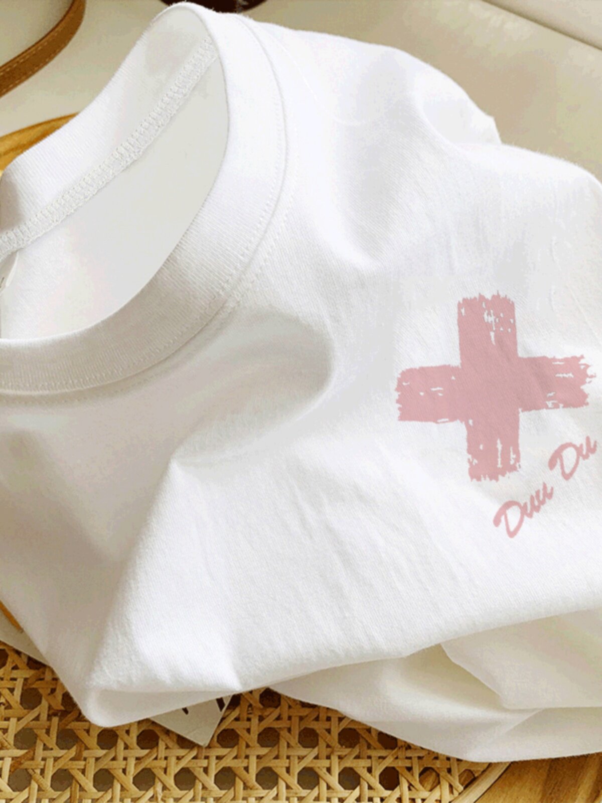 COTTON SHORT SLEEVE T-SHIRT WOMENS SUMMER WHITE HALF-SLEEVED TOP ROUND NECK LOOSE CASUAL NEW NATIONAL TIDE THIN T-SHIRT WOMENS CLOTHING