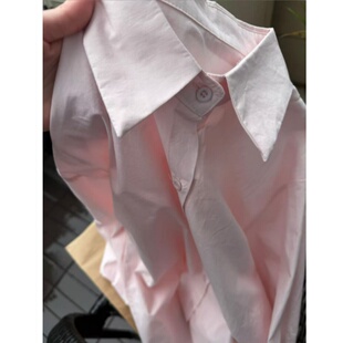 法式粉色衬衫女春秋冬季高级感气质简约休闲衬衣宽松减龄长袖上衣