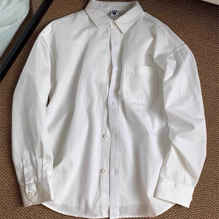 斜纹纯棉百搭基础款白衬衫