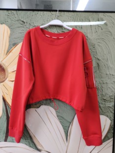 萝莉休闲长袖运动卫衣秋外套女短款健身衣锦纶空气成面料